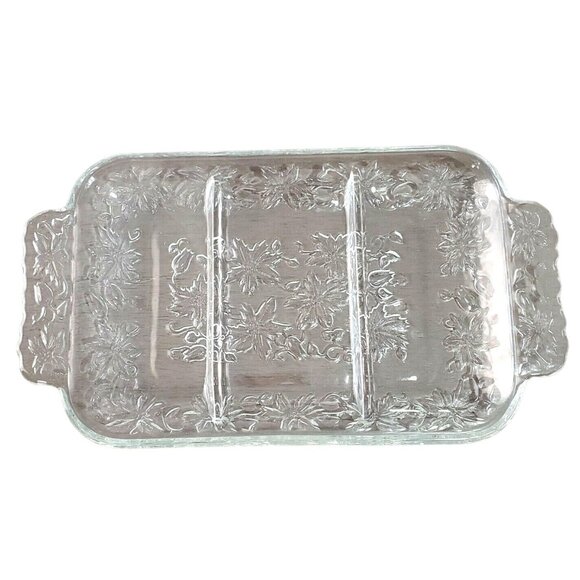 Princess House Fantasia Rectangular 3 Part Dish 12.5" handled relish tray #534 - Picture 5 of 10